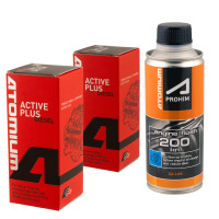Atomium Active Diesel Plus x 2 + Atomium Aprohim™ Engine Flush 200 to restore compression, power and eliminate oil consumption, 2 x 90ml + Long-term soft flushing of engine oil system, for any engines types, 285 ml