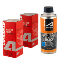 Atomium Active Gasoline Plus x 2 + Atomium Aprohim™Engine Flush 200 for restoring compression, power and reducing oil consumption, 2 x 90 ml + Long-term soft flushing of the engine oil system, for all types of engines, 285 ml